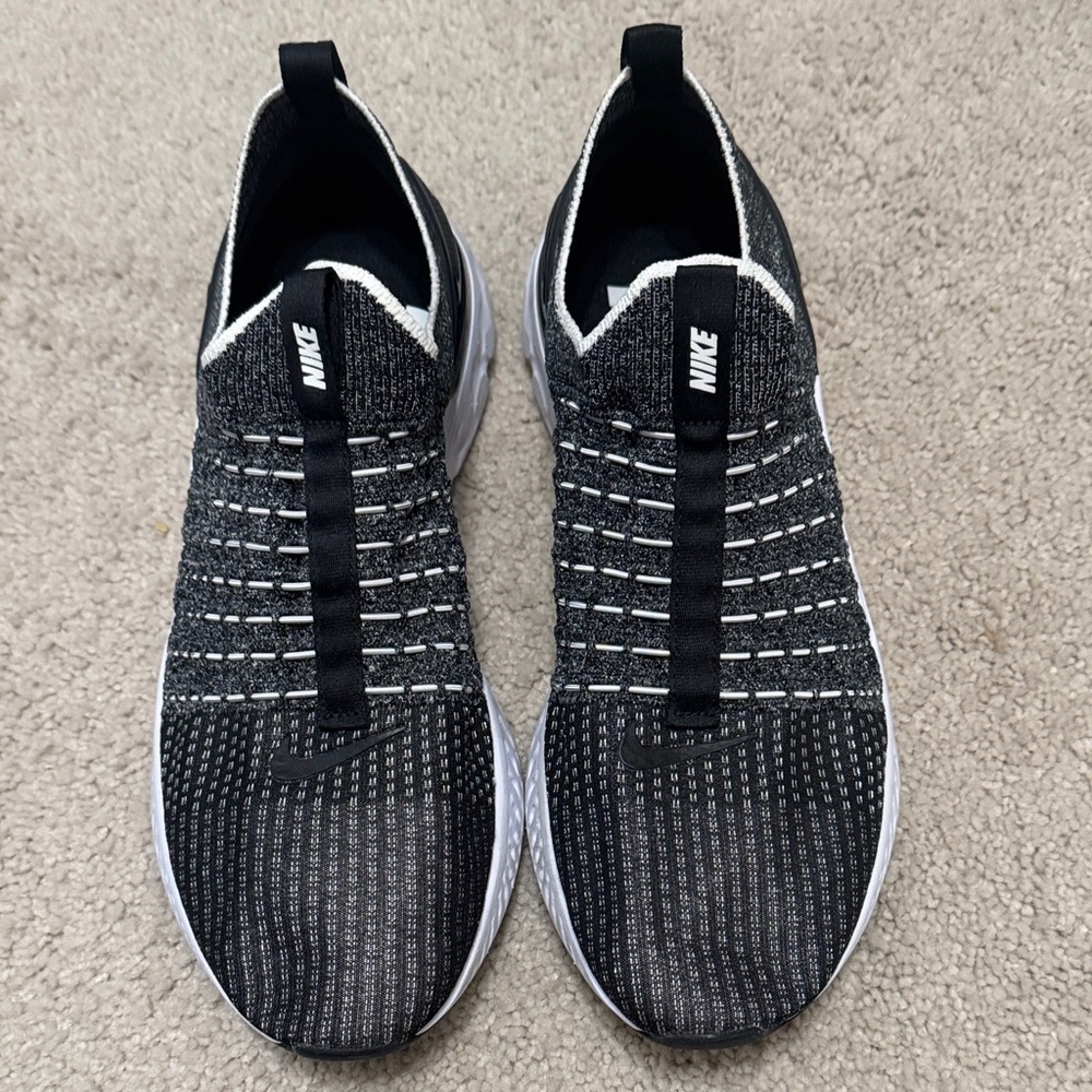 Nike Black and White Knit Slip-On Shoes
